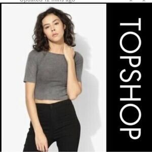 NWT Topshop Wonen’s Basic Ribbed Croptop Gray Multiple Sizes